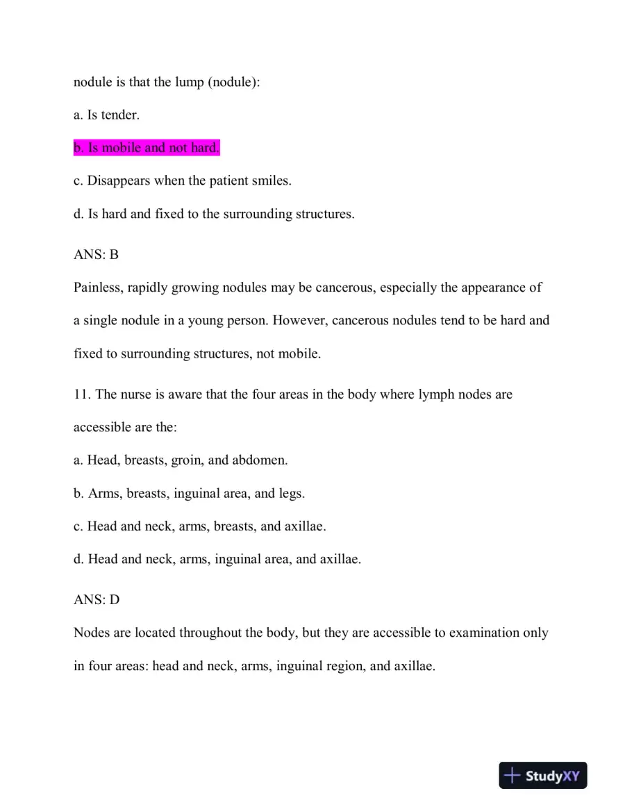 NR509 Advanced Physical Assessment Midterm Exam With Answers (32 Solved Questions), page 6