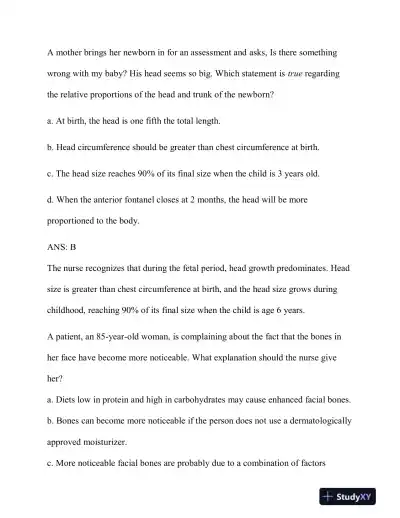 NR509 Advanced Physical Assessment Midterm Exam With Answers (32 Solved Questions) - Page 7 preview image