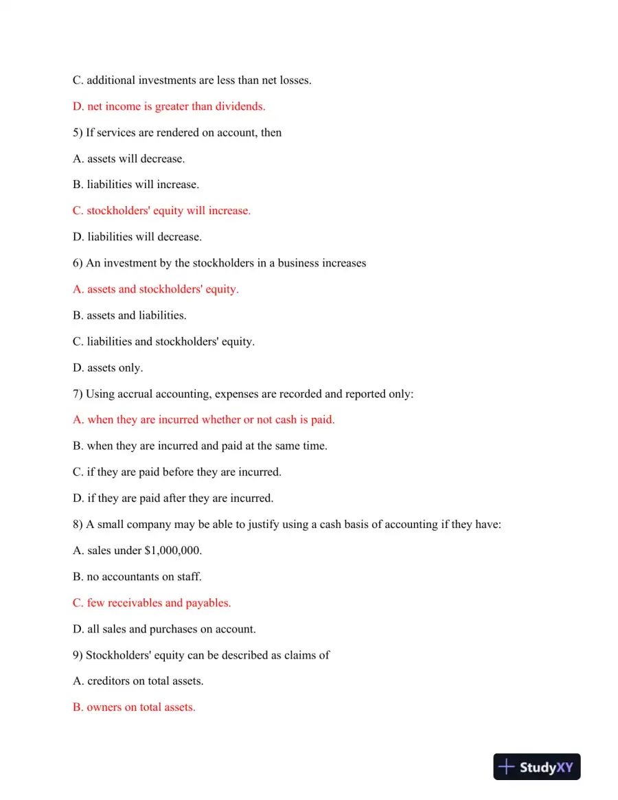 ACC 300 Financial Accounting Concepts and Principles: A Comprehensive Quiz, page 3