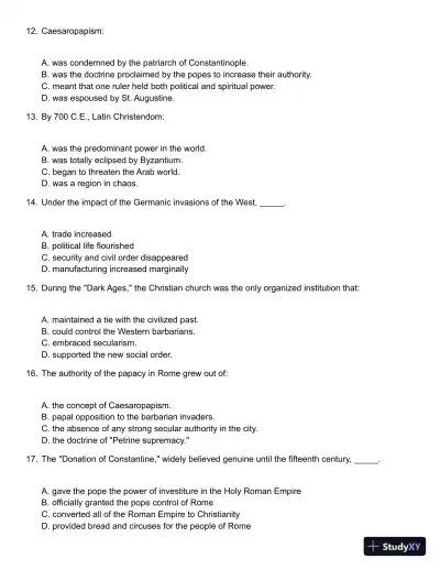 Palmer, A History of Europe in the Modern World, 11th Edition Test Bank - Page 4 preview image