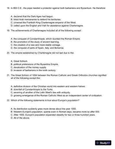 Palmer, A History of Europe in the Modern World, 11th Edition Test Bank - Page 5 preview image