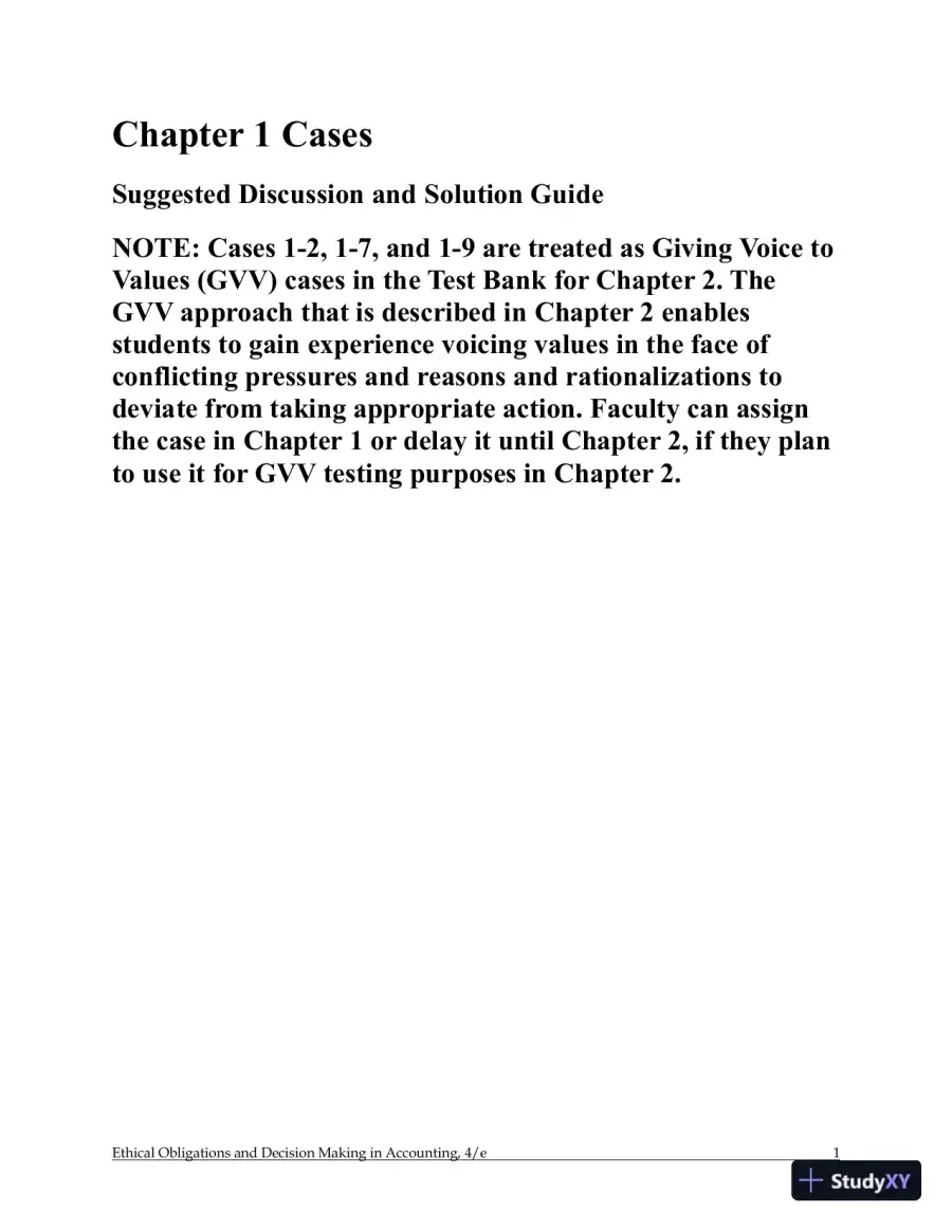 Ethical Obligations and Decision-Making in Accounting: Text and Cases 4th Edition Solution Manual, page 23