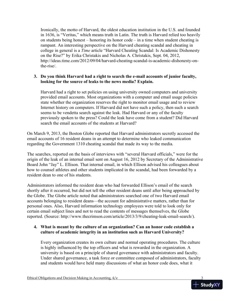 Ethical Obligations and Decision-Making in Accounting: Text and Cases 4th Edition Solution Manual, page 26