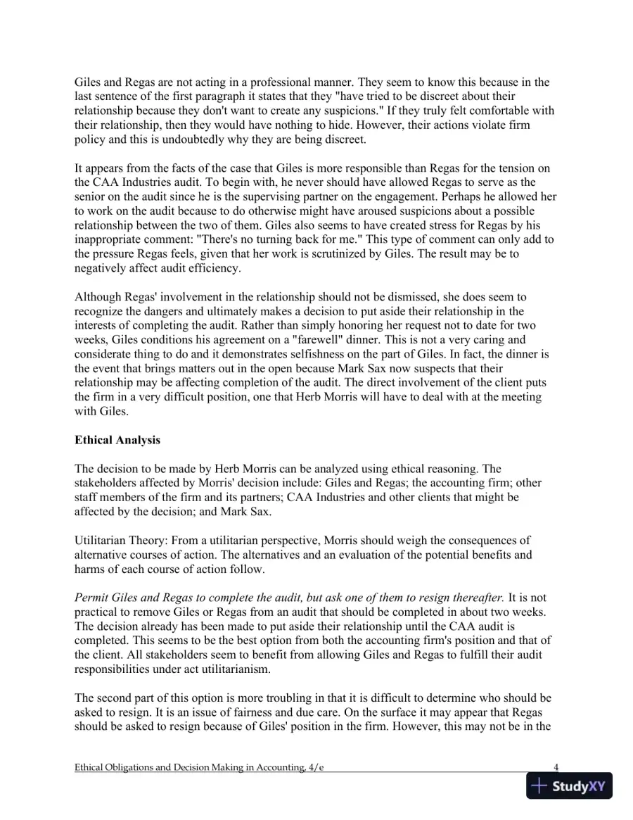 Ethical Obligations and Decision-Making in Accounting: Text and Cases 4th Edition Solution Manual, page 31