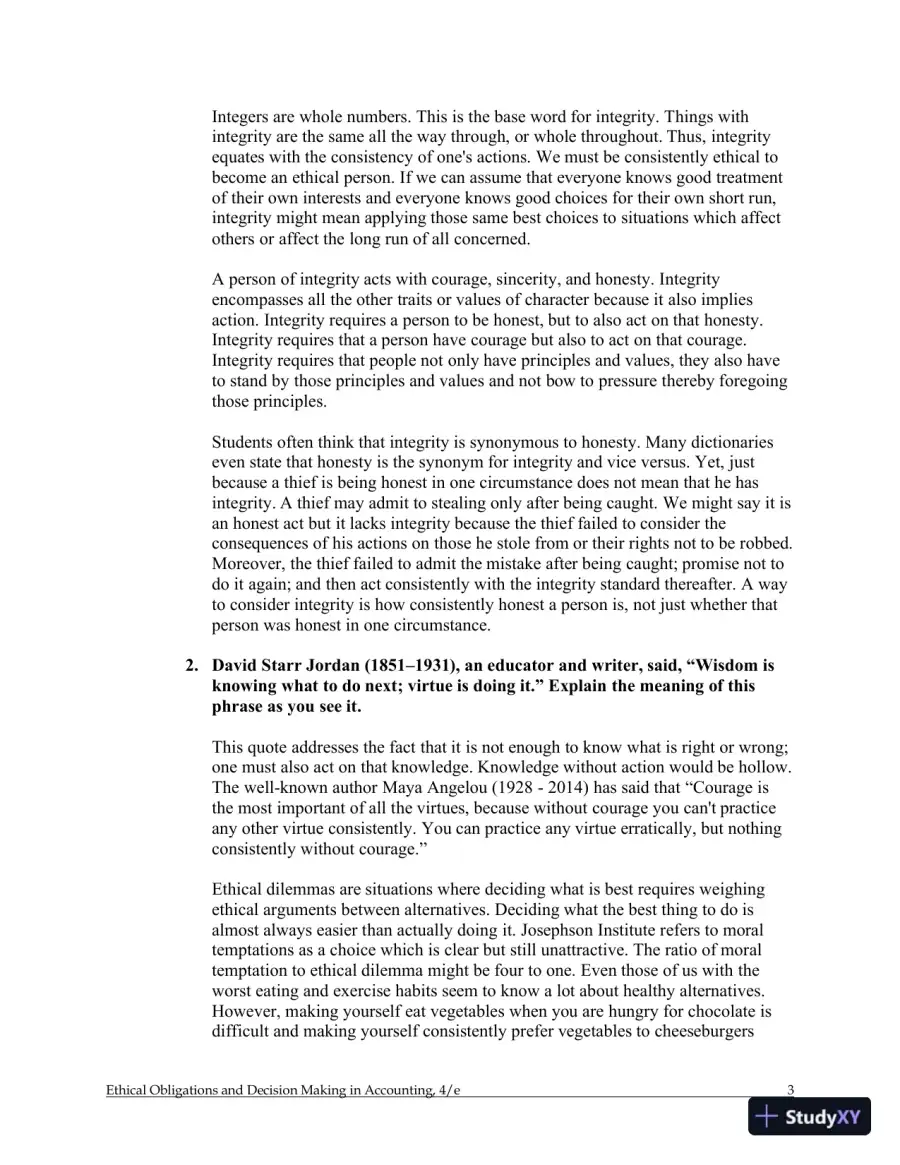 Ethical Obligations and Decision-Making in Accounting: Text and Cases 4th Edition Solution Manual, page 4