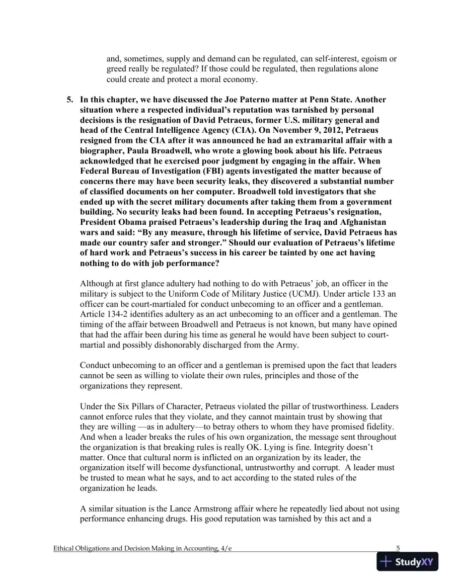Ethical Obligations and Decision-Making in Accounting: Text and Cases 4th Edition Solution Manual, page 6