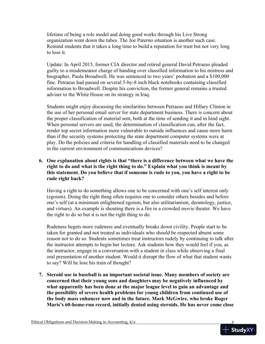 Ethical Obligations and Decision-Making in Accounting: Text and Cases 4th Edition Solution Manual, page 7