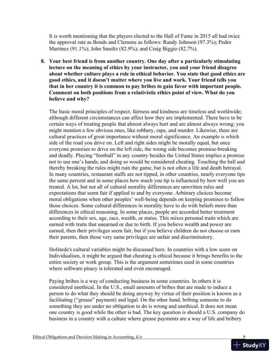 Ethical Obligations and Decision-Making in Accounting: Text and Cases 4th Edition Solution Manual, page 9