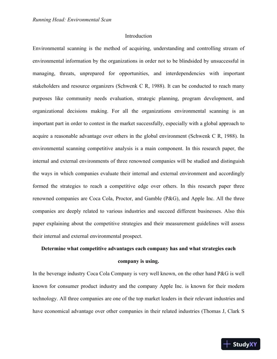 Analyzing the Competitive Advantages and Business Strategies of Coca-Cola, Procter & Gamble, and Apple Inc., page 3