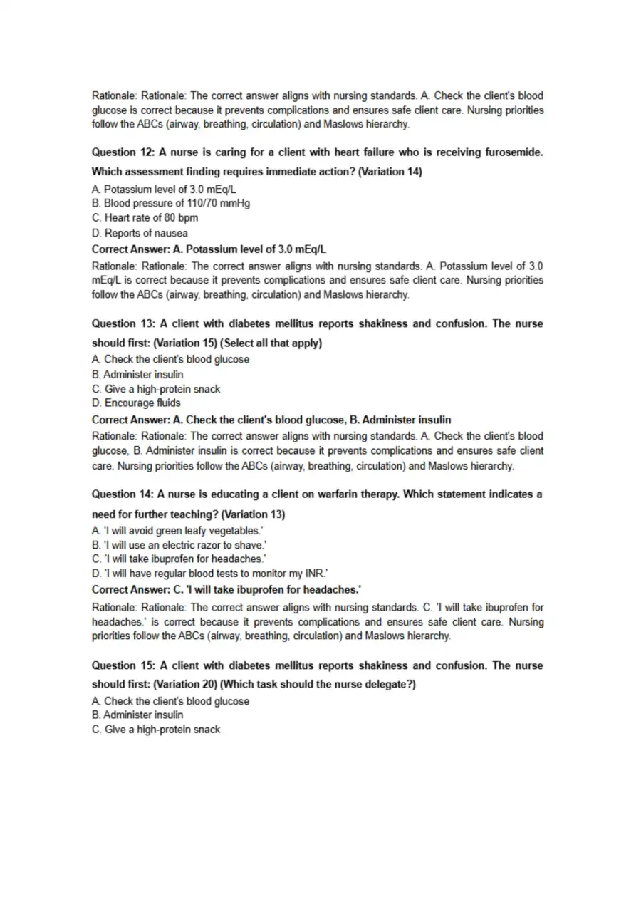 Lippincott Style NCLEX Questions, page 4