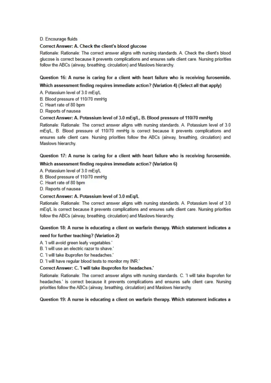 Lippincott Style NCLEX Questions, page 5