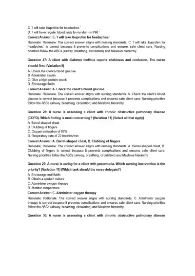 Lippincott Style NCLEX Questions - Page 8 preview image