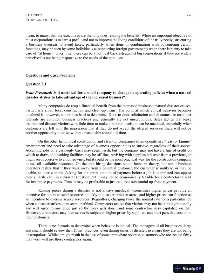 Managers and the Legal Environment: Strategies for the 21st Century, 8th Edition Solution Manual, page 8