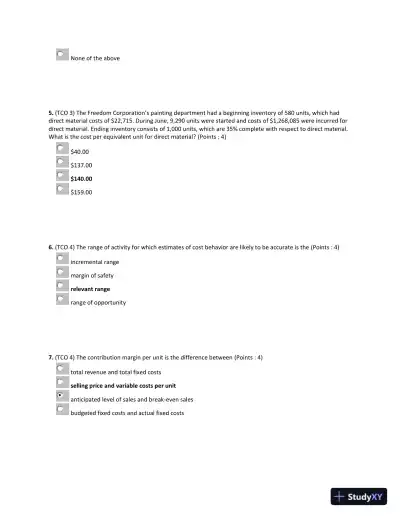 Understanding Key Managerial Accounting Concepts - Page 3 preview image