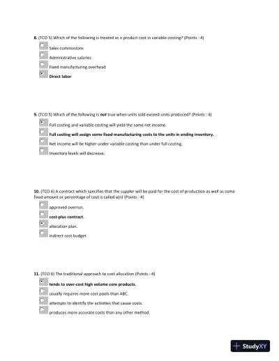 Understanding Key Managerial Accounting Concepts - Page 4 preview image
