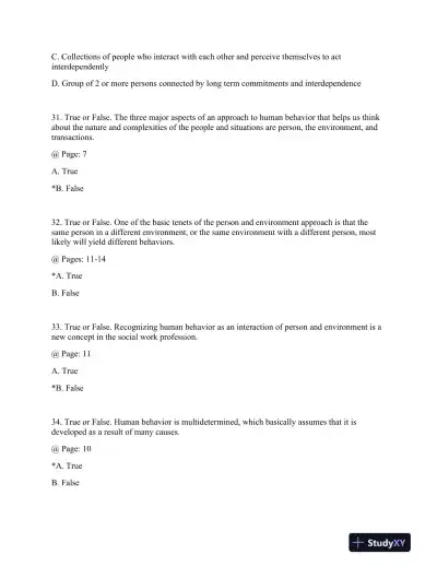 Dimensions of Human Behavior: Person and Environment Fifth Edition Test Bank - Page 10 preview image