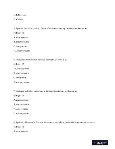 Dimensions of Human Behavior: Person and Environment Fifth Edition Test Bank - Page 3 preview image