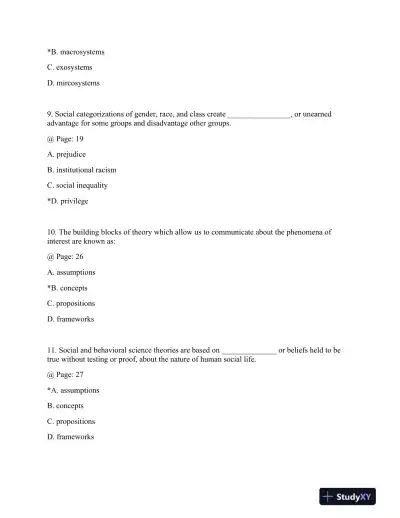 Dimensions of Human Behavior: Person and Environment Fifth Edition Test Bank - Page 4 preview image