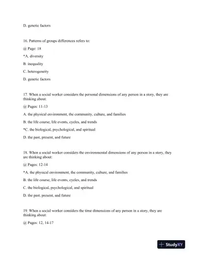 Dimensions of Human Behavior: Person and Environment Fifth Edition Test Bank - Page 6 preview image
