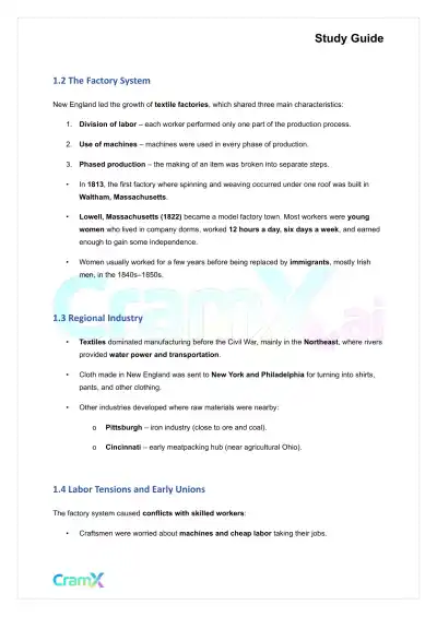 U.S. History I - Economic Growth and Development 1815–1860 - Page 2 preview image