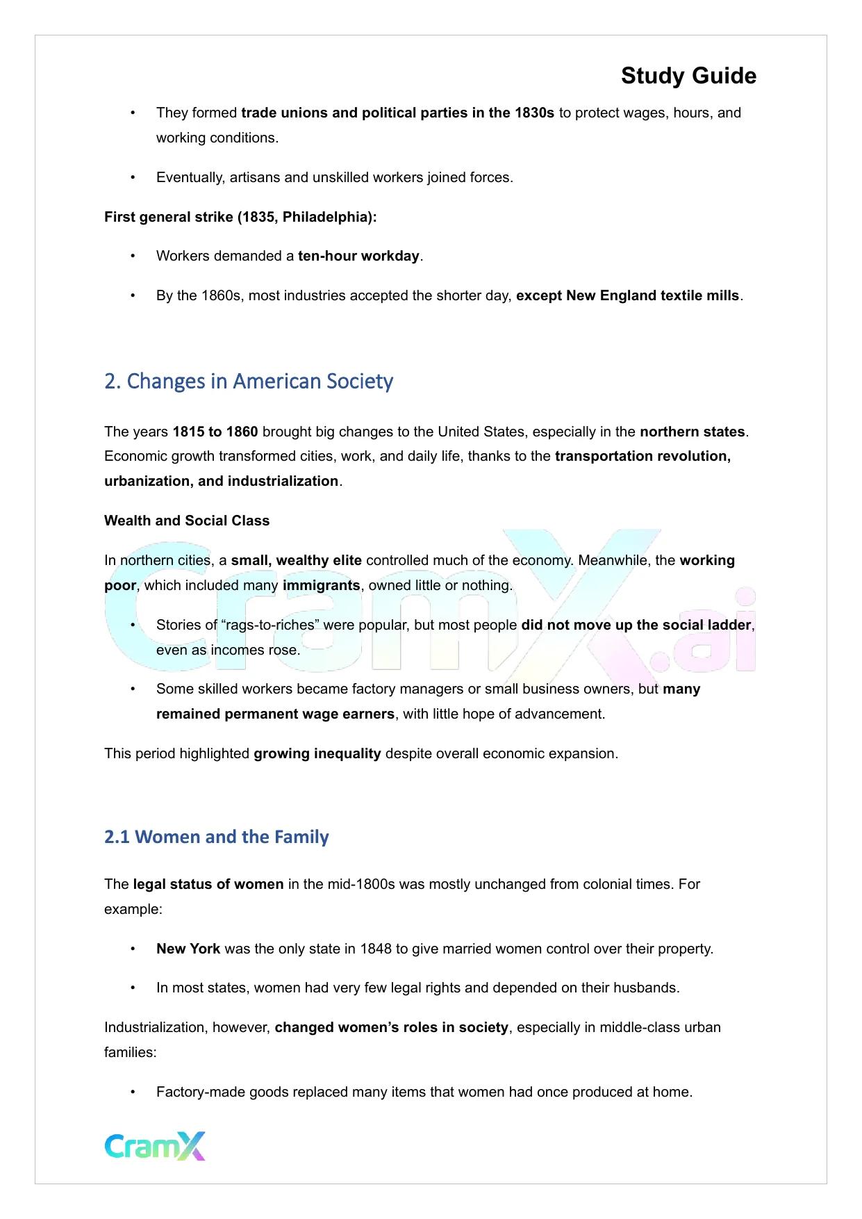 U.S. History I - Economic Growth and Development 1815–1860 - Page 3 preview image