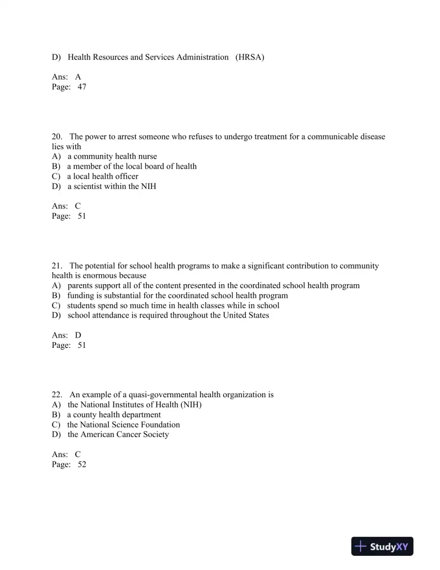 An Introduction to Community Health 7th Edition Test Bank, page 16
