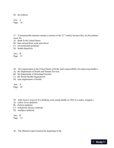 An Introduction to Community Health 7th Edition Test Bank - Page 8 preview image