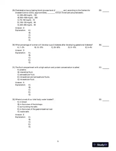 Principles Of Human Physiology, 5th Edition Test Bank - Page 10 preview image