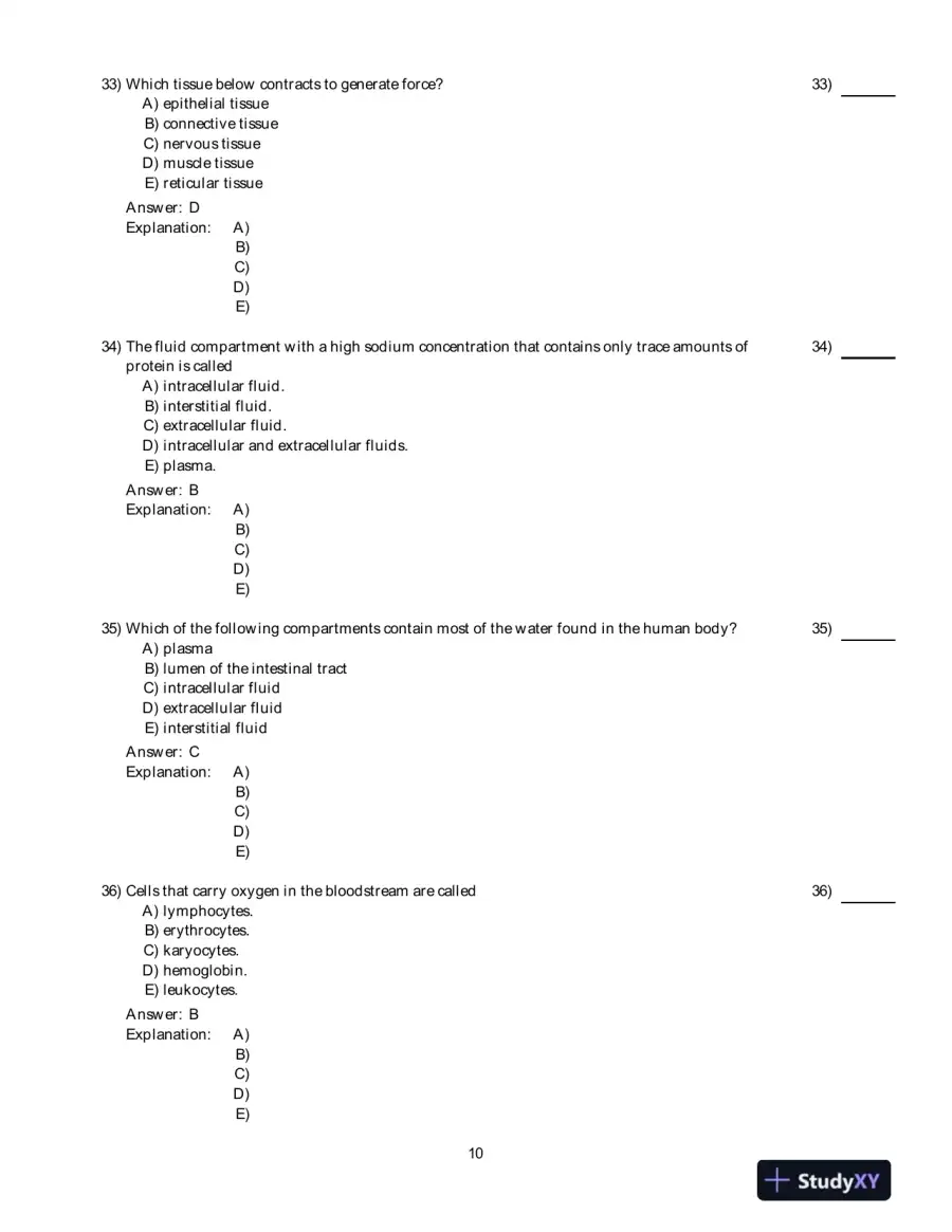 Principles Of Human Physiology, 5th Edition Test Bank, page 11