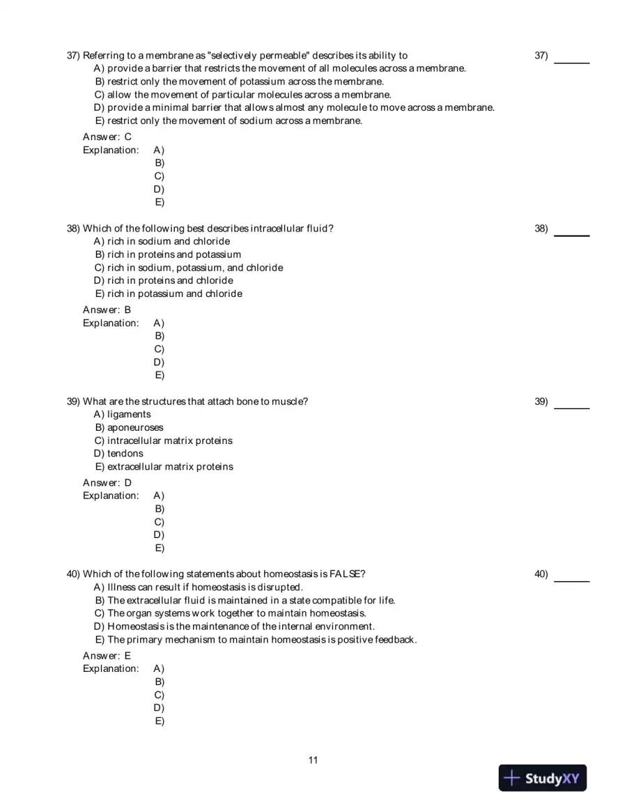 Principles Of Human Physiology, 5th Edition Test Bank, page 12