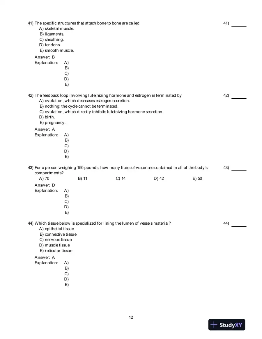 Principles Of Human Physiology, 5th Edition Test Bank, page 13