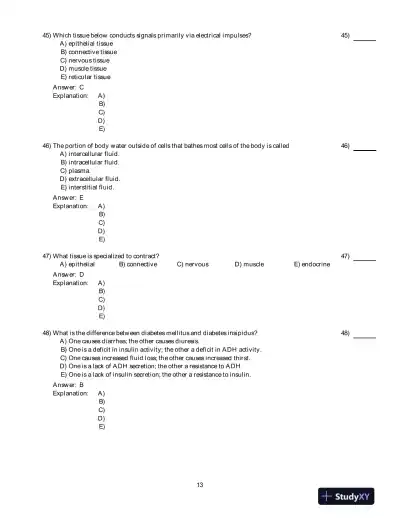 Principles Of Human Physiology, 5th Edition Test Bank - Page 14 preview image