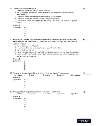 Principles Of Human Physiology, 5th Edition Test Bank - Page 15 preview image