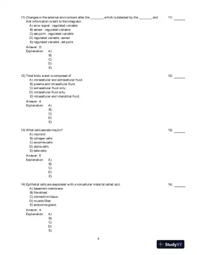 Principles Of Human Physiology, 5th Edition Test Bank - Page 5 preview image