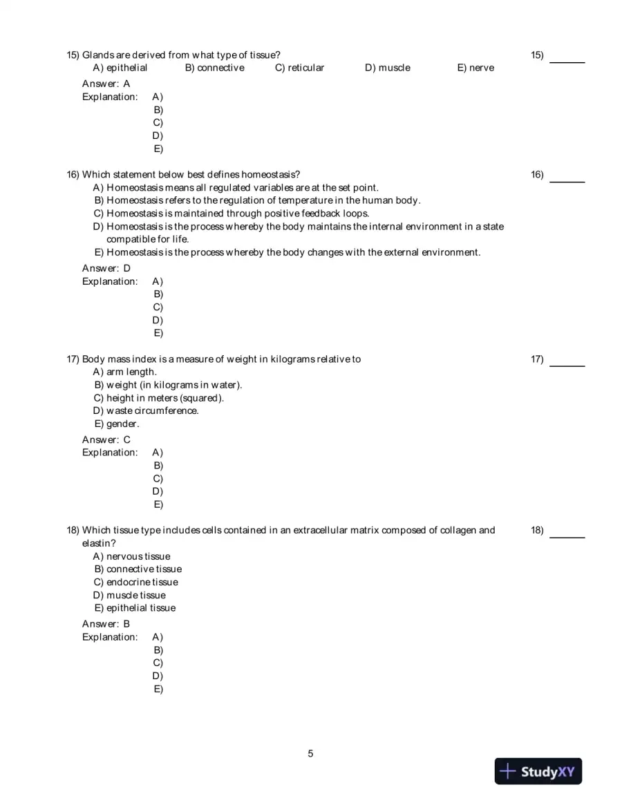 Principles Of Human Physiology, 5th Edition Test Bank, page 6