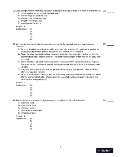 Principles Of Human Physiology, 5th Edition Test Bank - Page 8 preview image