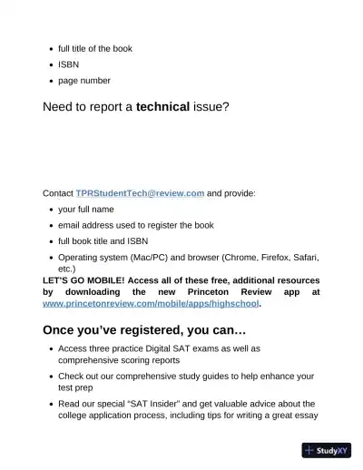 Princeton Review Digital SAT Premium Prep, 2024 : 4 Practice Tests + Online Flashcards + Review and Tools (2023) - Page 18 preview image
