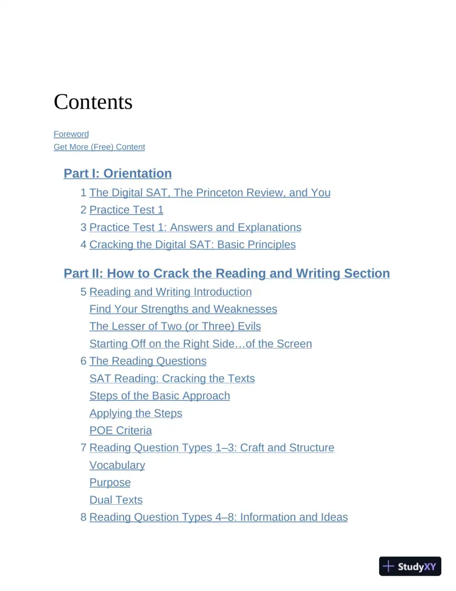Princeton Review Digital SAT Premium Prep, 2024 : 4 Practice Tests + Online Flashcards + Review and Tools (2023), page 7