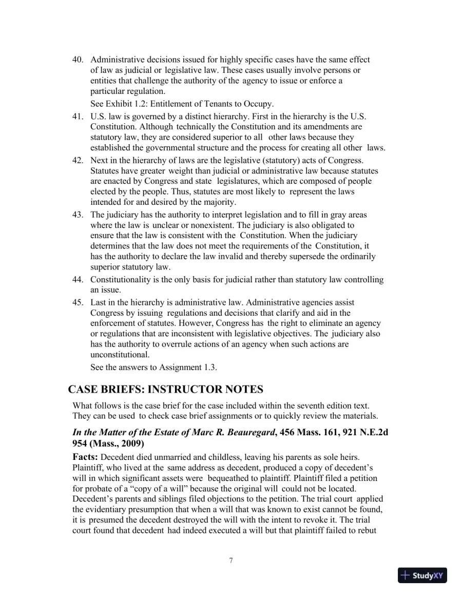 Lecture Notes for Introduction to Law, 7th Edition, page 8