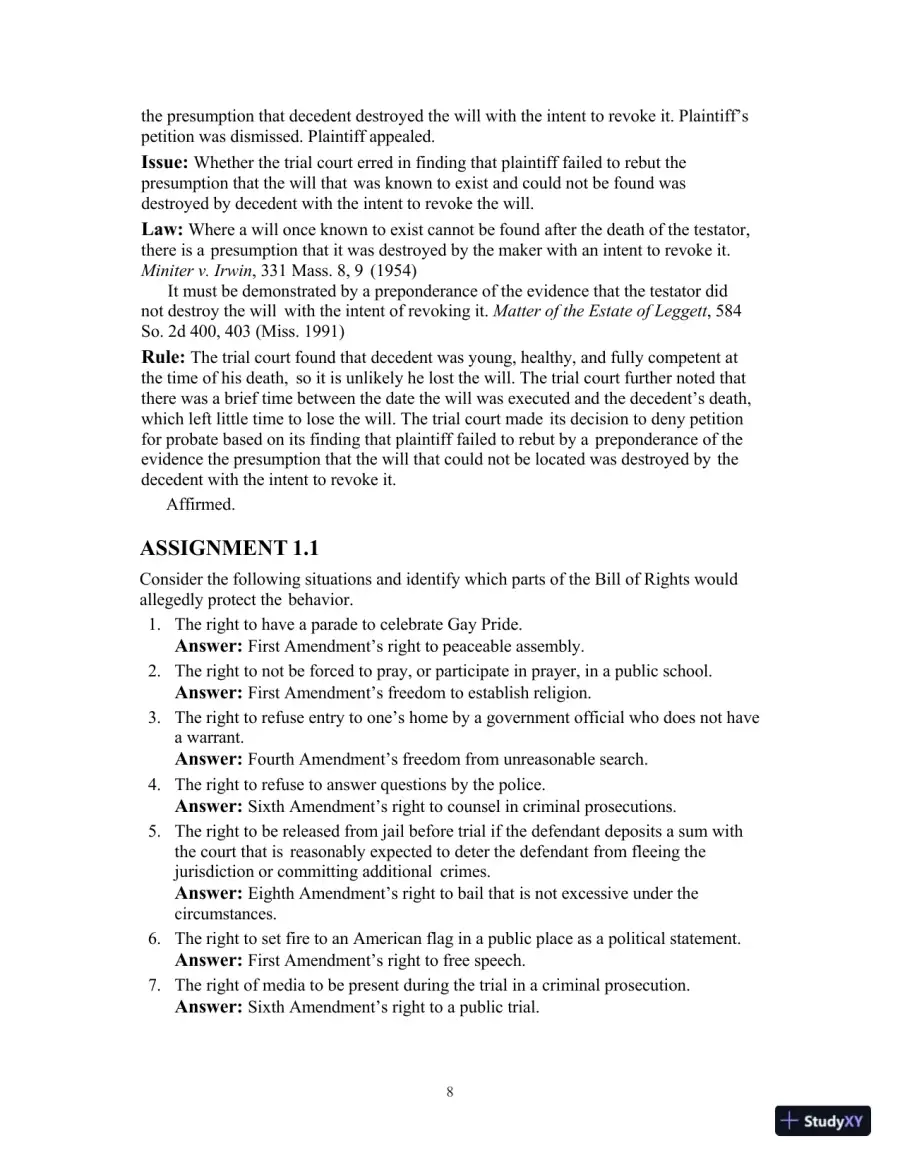 Lecture Notes for Introduction to Law, 7th Edition, page 9