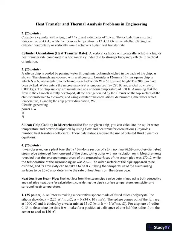 Heat Transfer and Thermal Analysis Problems in Engineering - Page 1 preview image