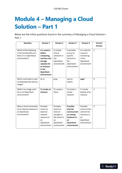 Lecture Notes for CompTIA Cloud+ Guide to Cloud Computing: Networking, 1st Edition - Page 13 preview image