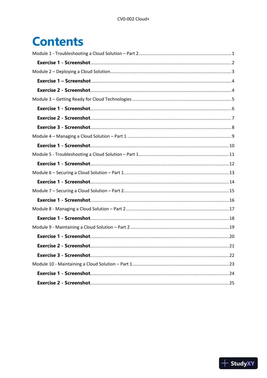 Lecture Notes for CompTIA Cloud+ Guide to Cloud Computing: Networking, 1st Edition, page 3