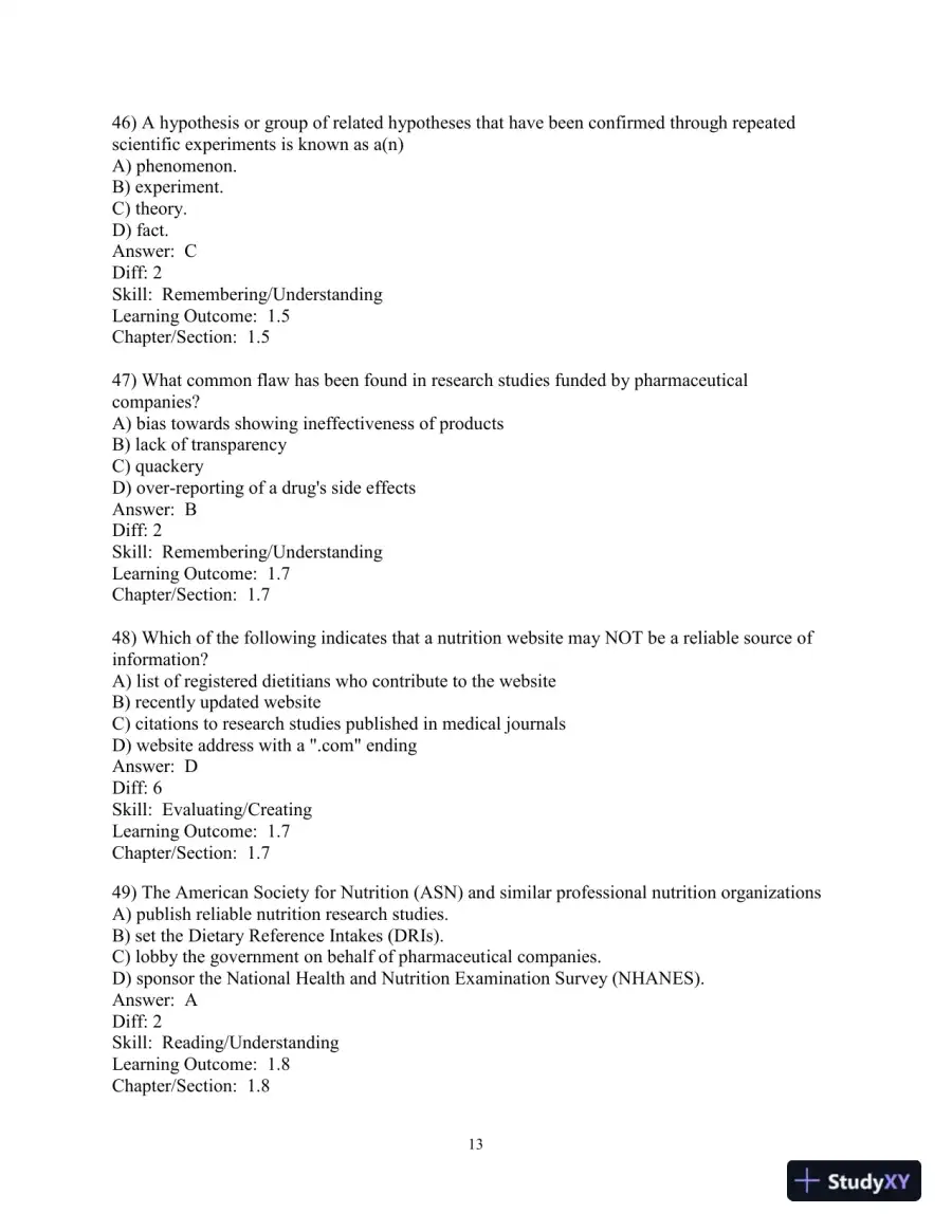 Test Bank For Nutrition: An Applied Approach, 5th Edition, page 14