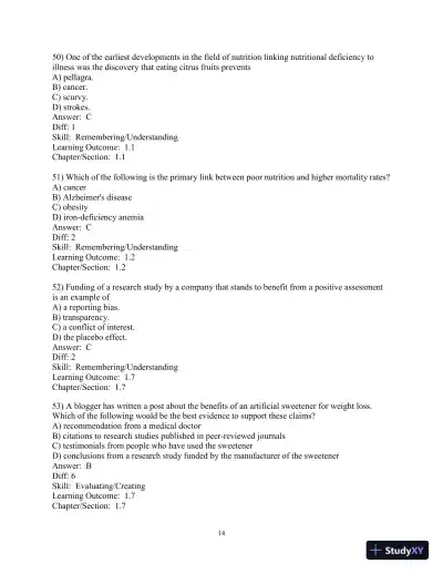 Test Bank For Nutrition: An Applied Approach, 5th Edition - Page 15 preview image