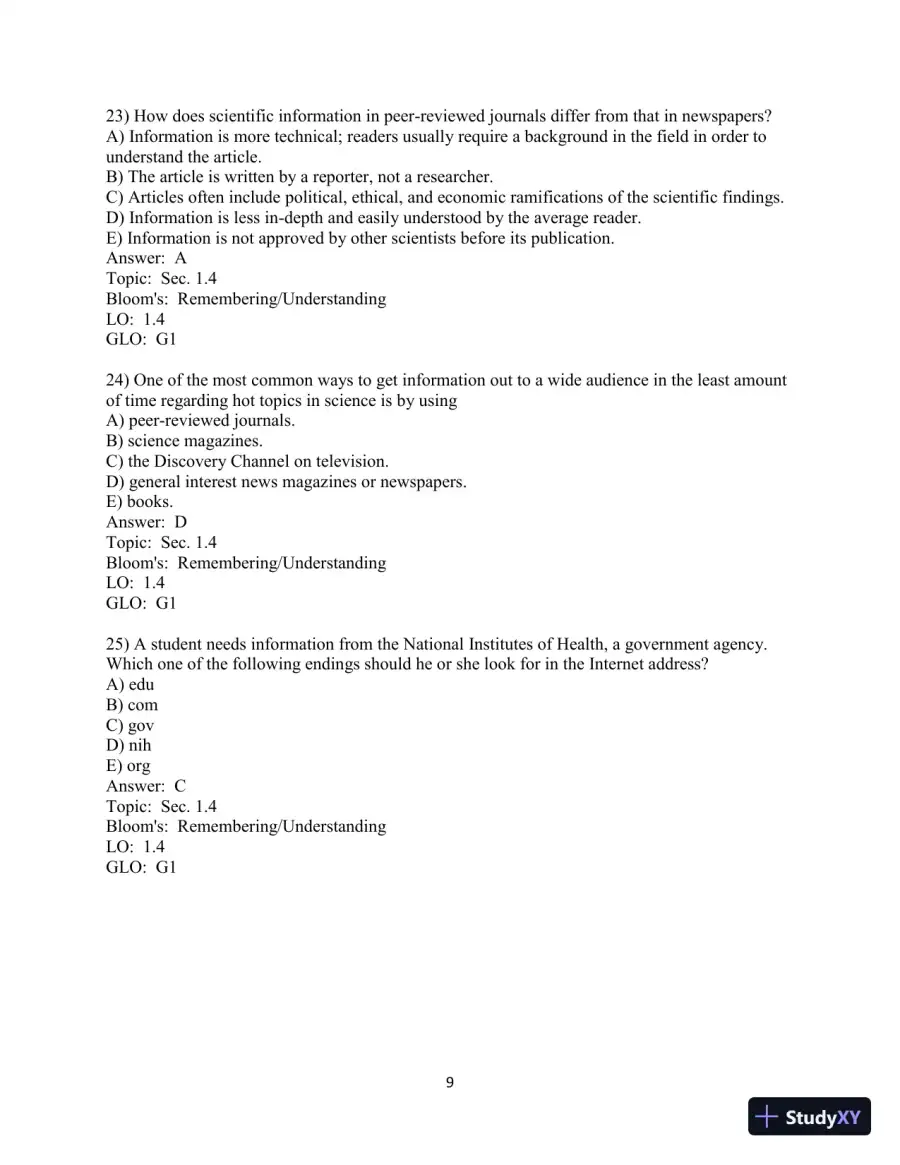 Human Biology: Concepts And Current Issues, 8th Edition Test Bank, page 10