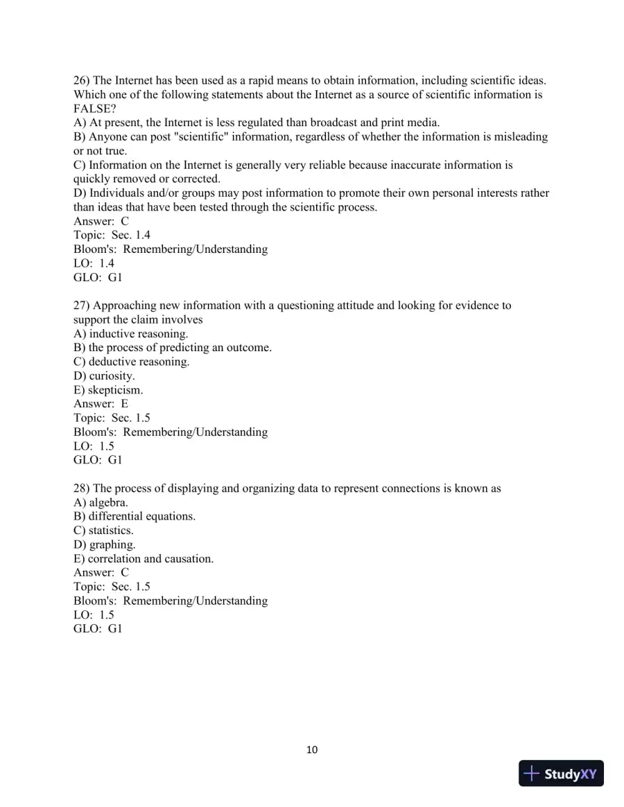 Human Biology: Concepts And Current Issues, 8th Edition Test Bank, page 11