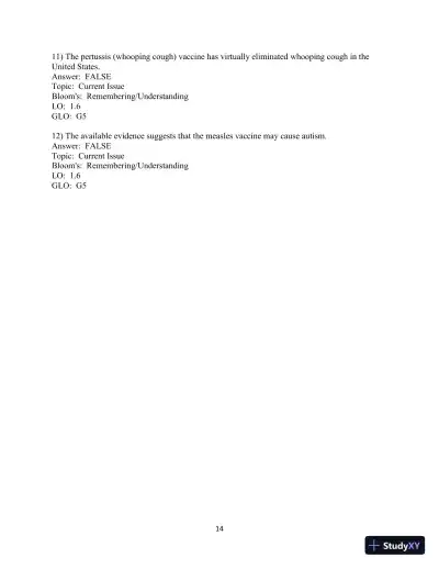 Human Biology: Concepts And Current Issues, 8th Edition Test Bank - Page 15 preview image