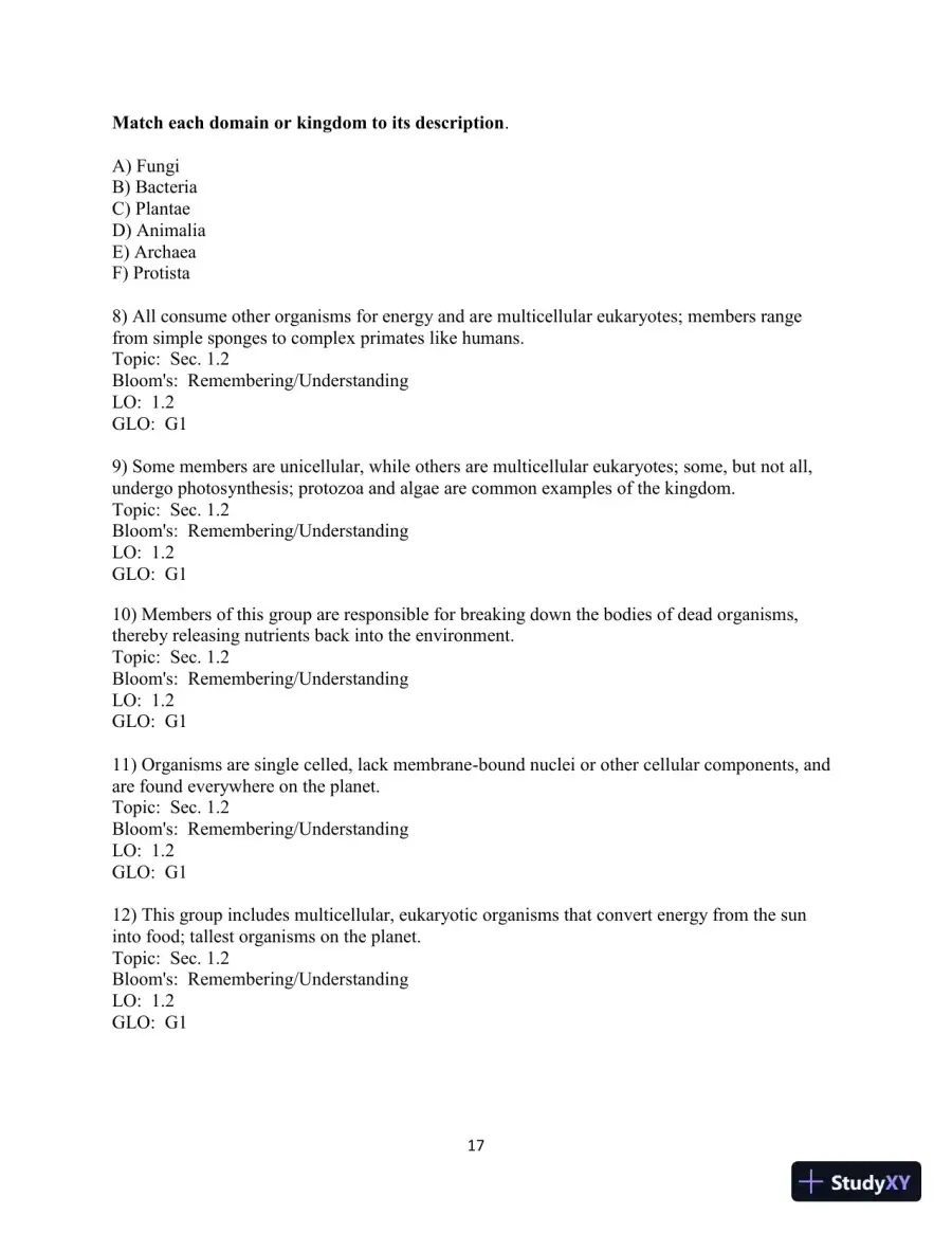 Human Biology: Concepts And Current Issues, 8th Edition Test Bank, page 18
