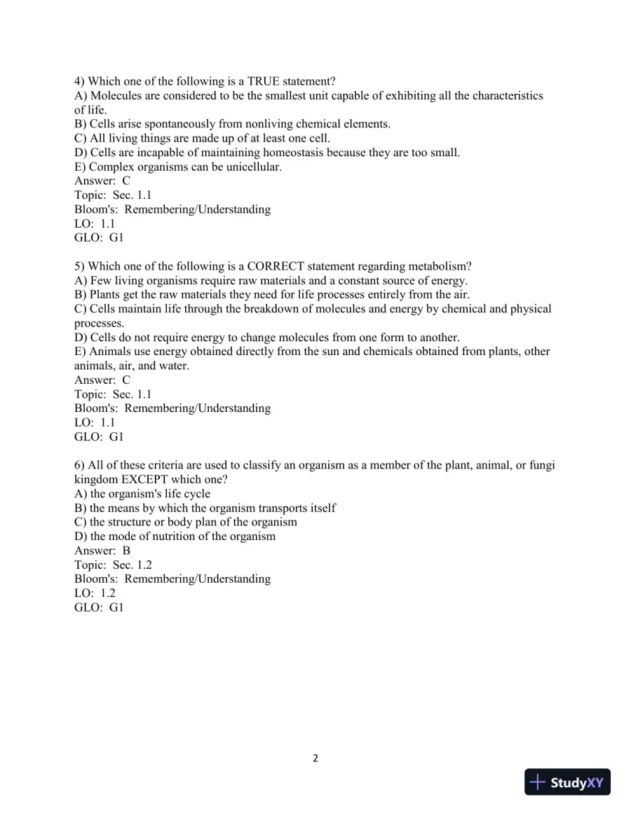 Human Biology: Concepts And Current Issues, 8th Edition Test Bank, page 3